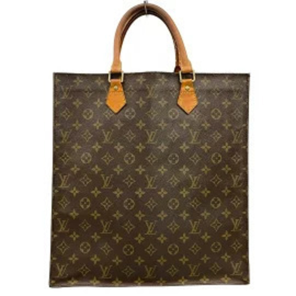 Louis Vuitton Sac Plat Tote Bag Leather Brown
